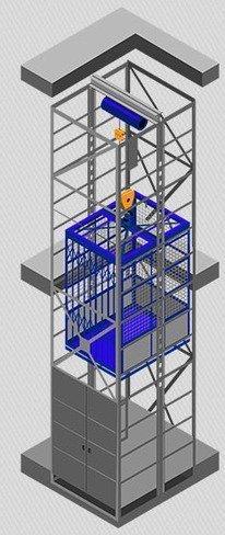 Грузовой шахтный подъемник 
